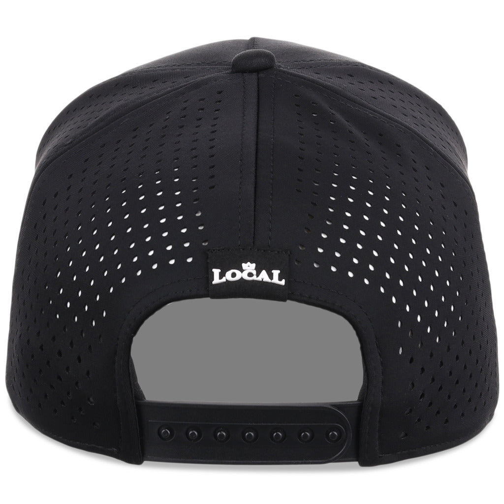 Local Crowns Florida Reflective 5 Panel Tech w/Rope - Black
