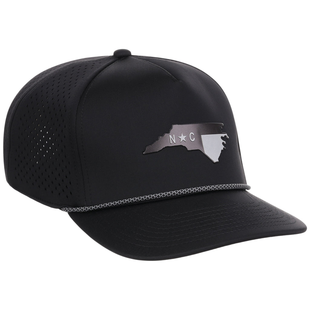 Local Crowns North Carolina Reflective 5 Panel Tech w/Rope - Black