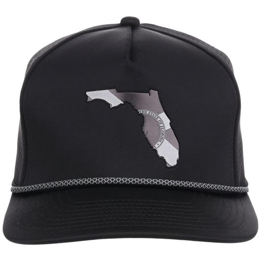 Local Crowns Florida Reflective 5 Panel Tech w/Rope - Black