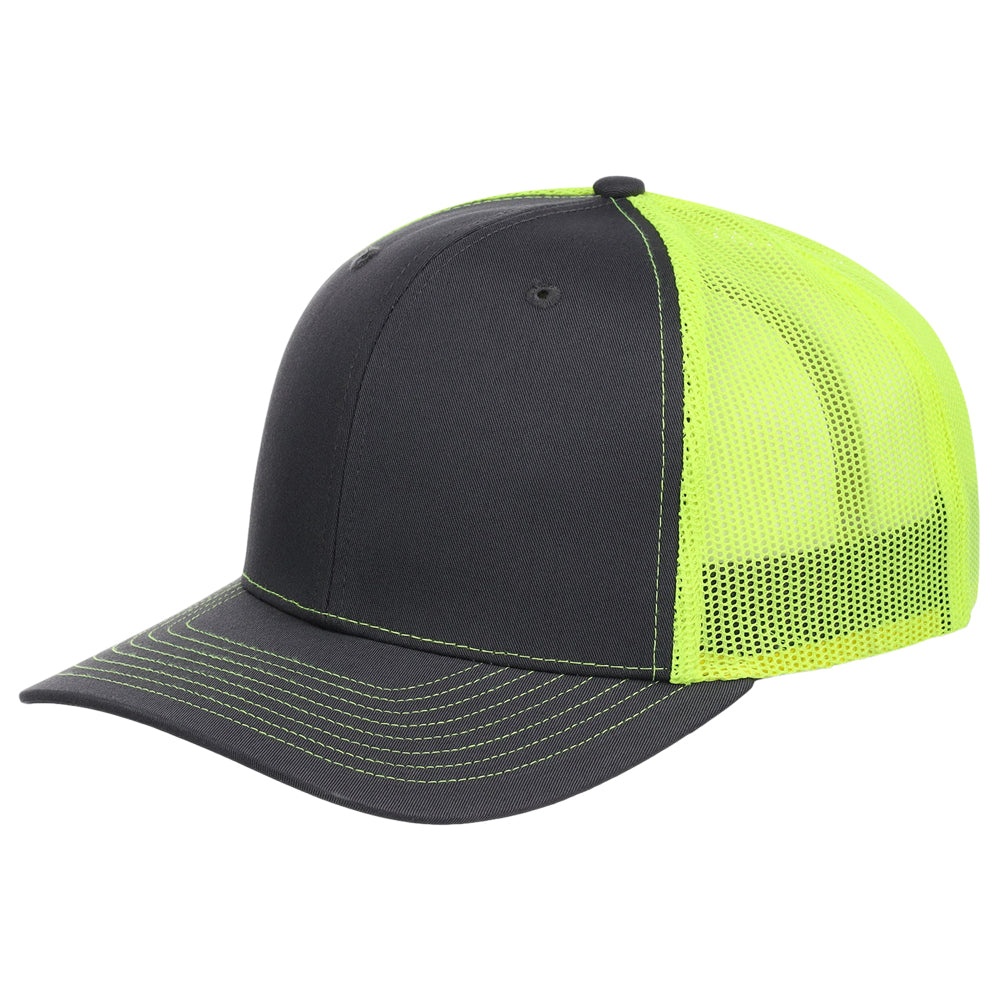 Richardson 112 Trucker - Charcoal/Neon Yellow