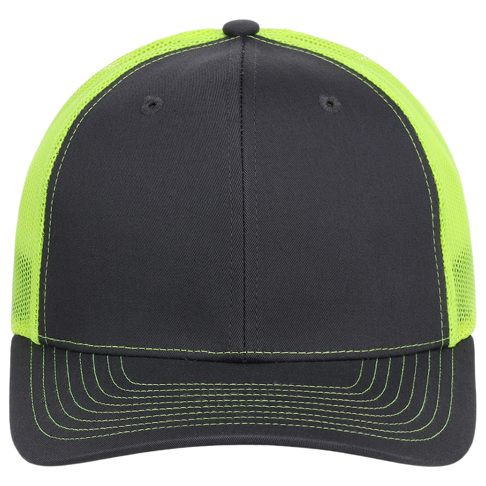 Richardson 112 Trucker - Charcoal/Neon Yellow