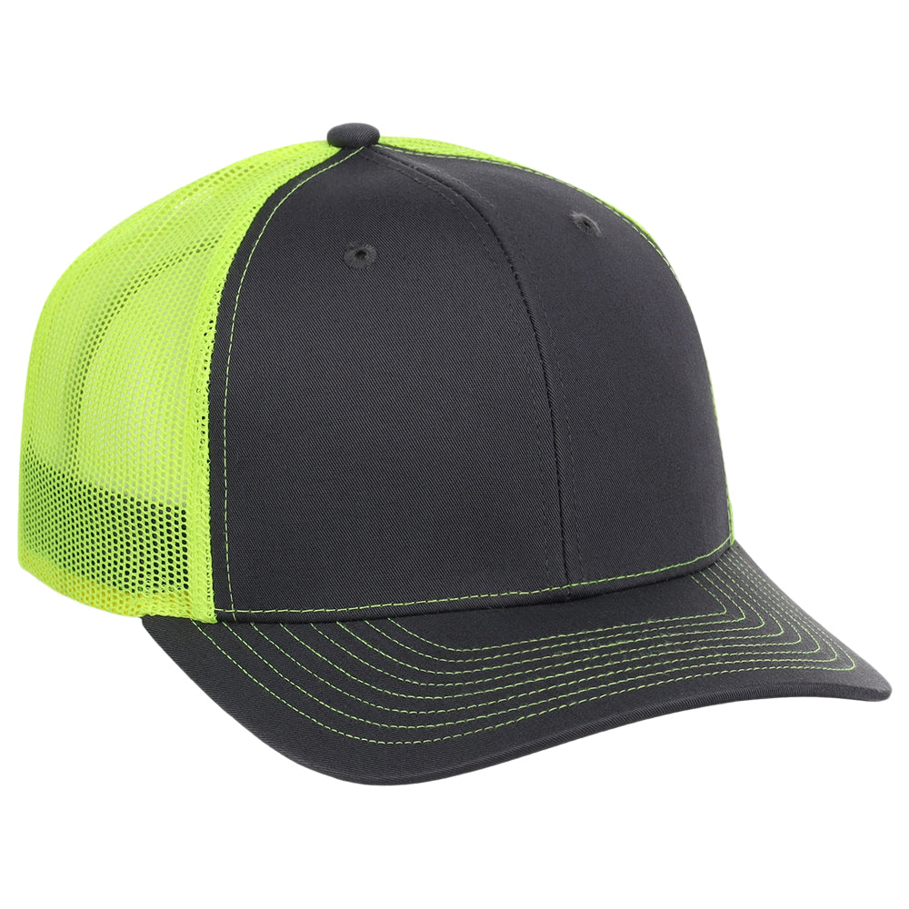 Richardson 112 Trucker - Charcoal/Neon Yellow