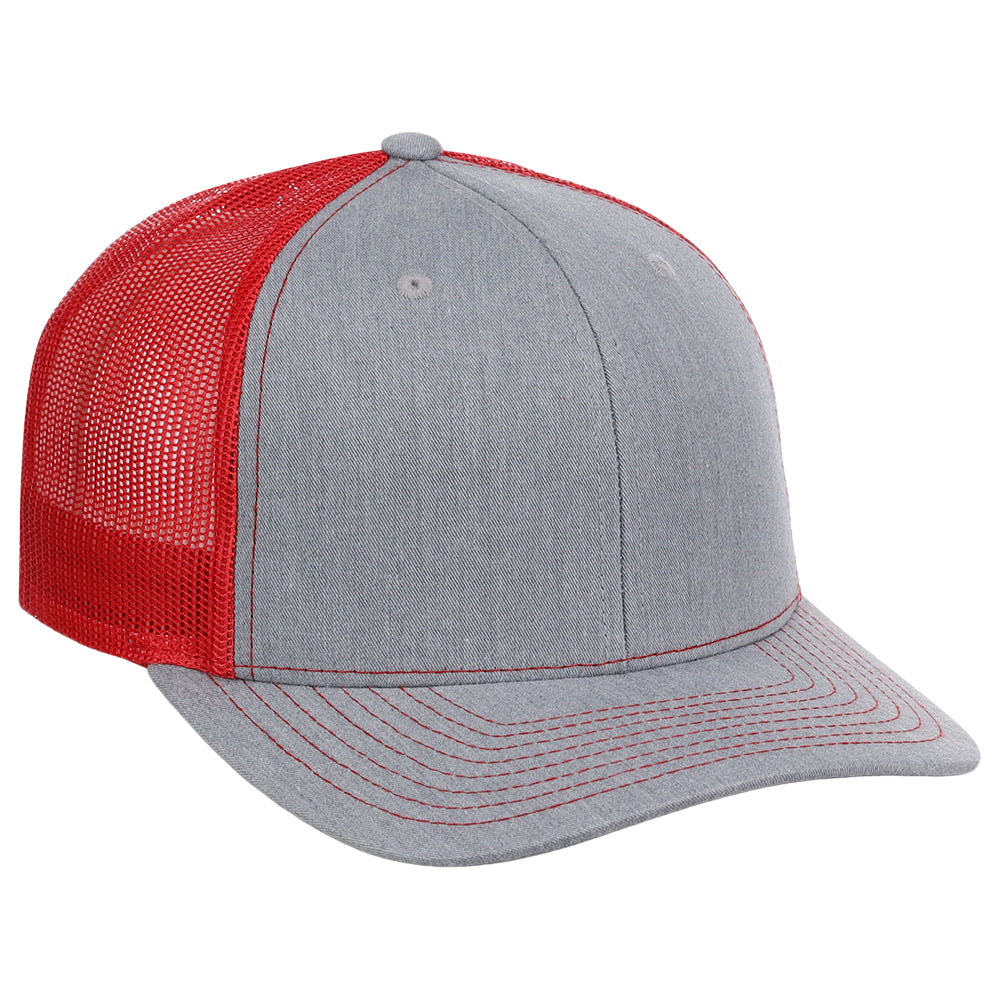 Richardson 112 Trucker - Heather Grey/Red