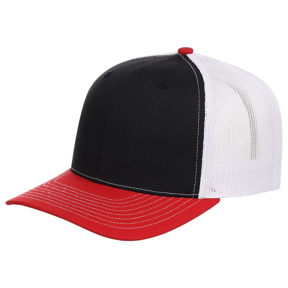Richardson 112 Trucker - Black/White/Red