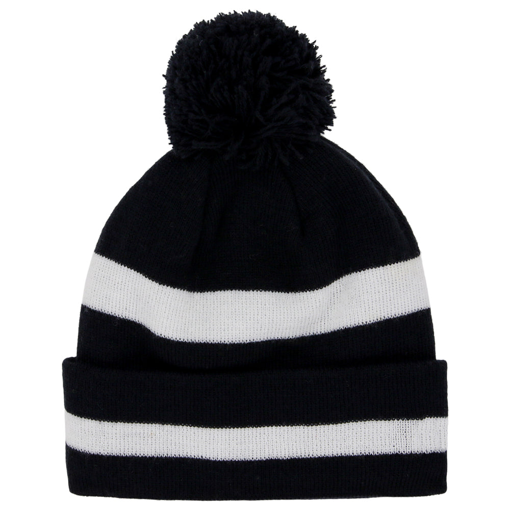 New Era Blank 2-Tone Stripe Pom Knit - Navy/White