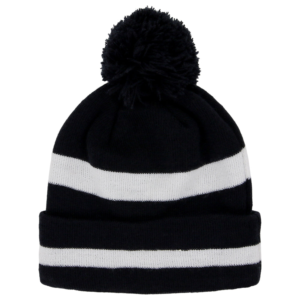 New Era Blank 2-Tone Stripe Pom Knit - Navy/White