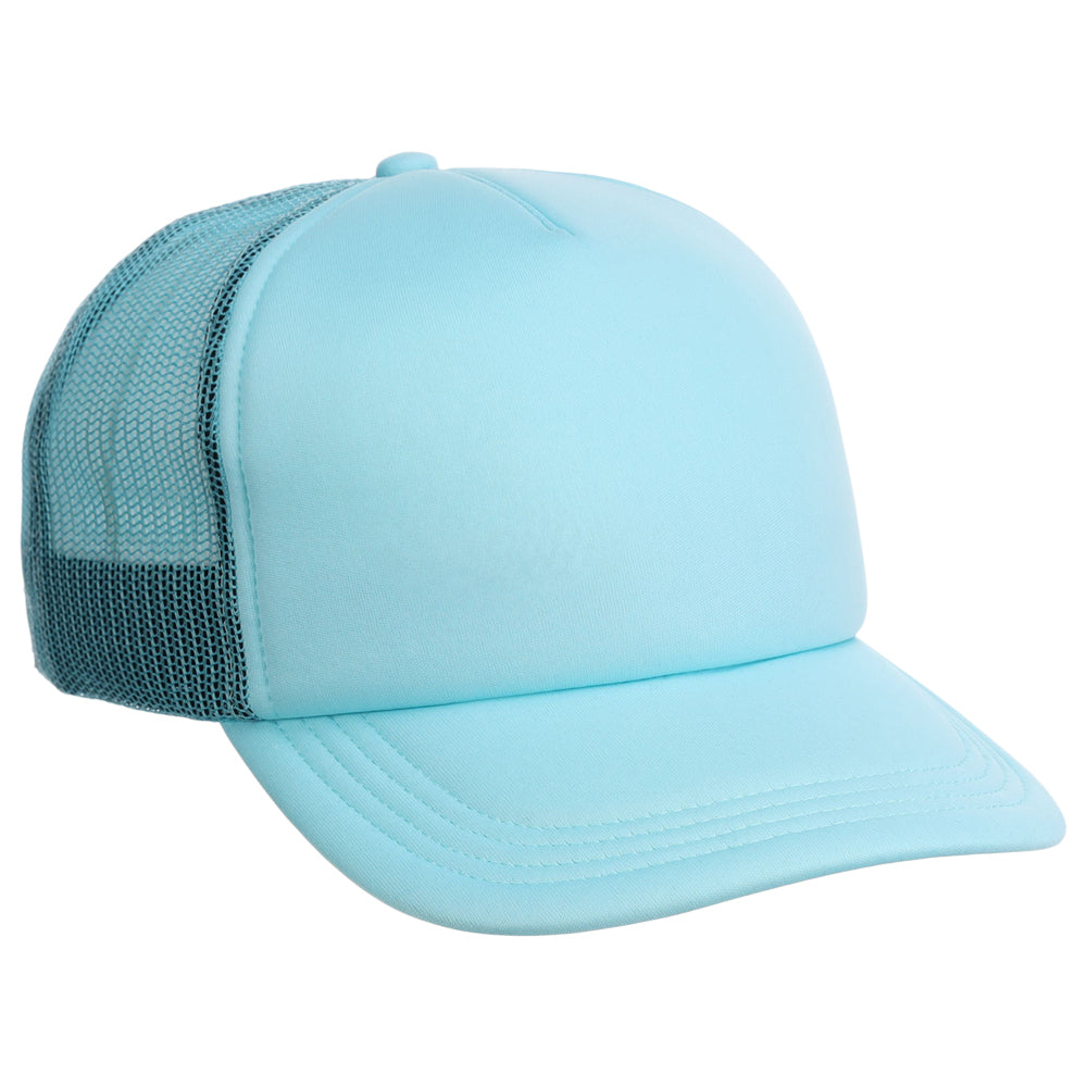 Crowns By Lids Screen Foam Trucker Cap - Turquoise/Turquoise