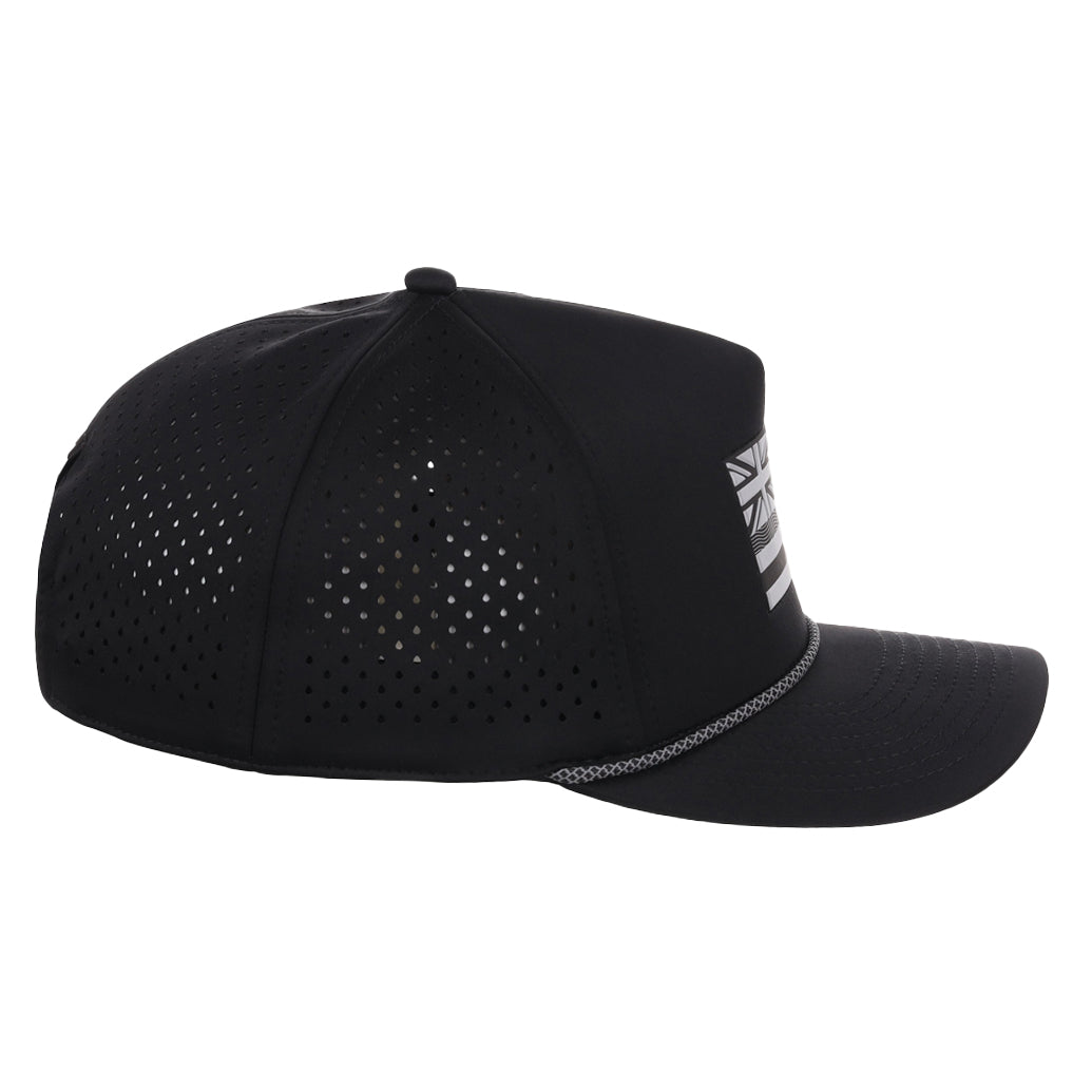 Local Crowns Hawaii Reflective 5 Panel Tech w/Rope - Black