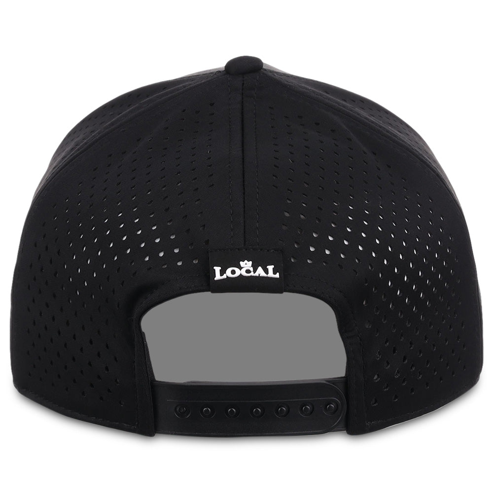 Local Crowns Hawaii Reflective 5 Panel Tech w/Rope - Black