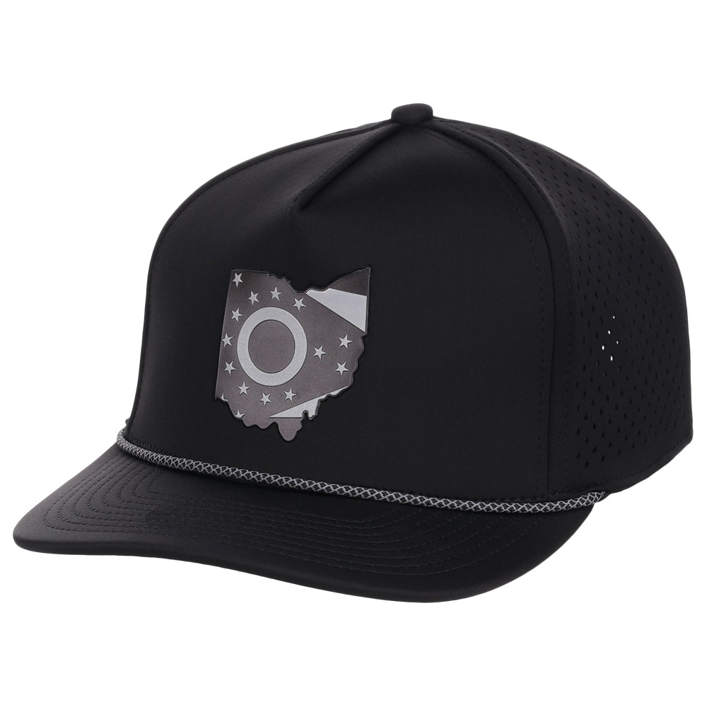 Local Crowns Ohio Reflective 5 Panel Tech w/Rope - Black