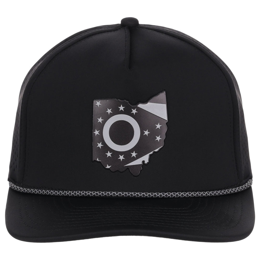 Local Crowns Ohio Reflective 5 Panel Tech w/Rope - Black