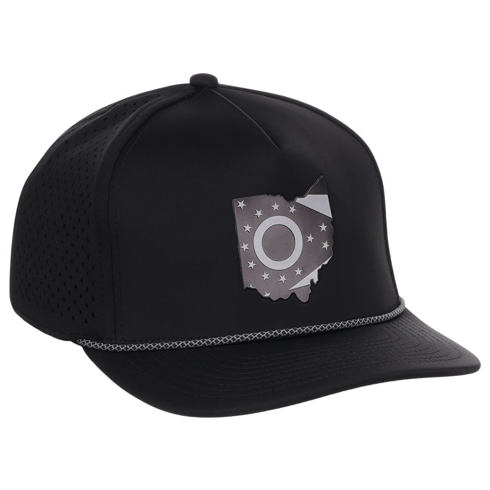 Local Crowns Ohio Reflective 5 Panel Tech w/Rope - Black