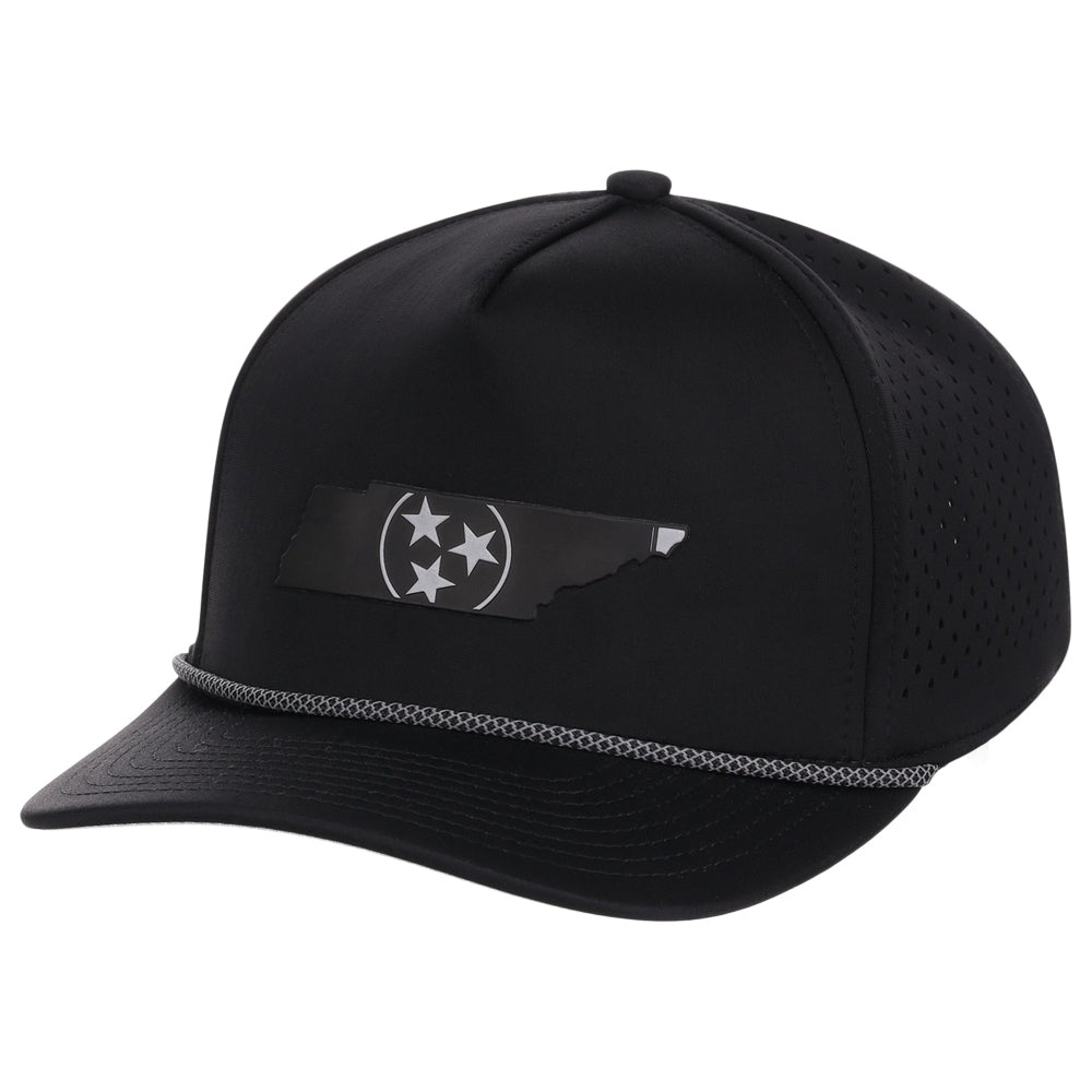 Local Crowns Tennessee Reflective 5 Panel Tech w/Rope - Black