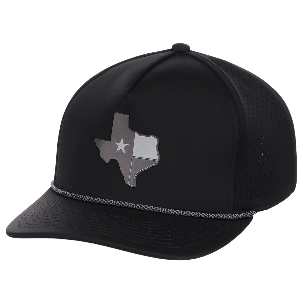 Local Crowns Texas Reflective 5 Panel Tech w/Rope - Black