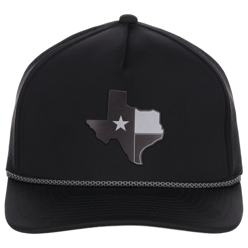 Local Crowns Texas Reflective 5 Panel Tech w/Rope - Black