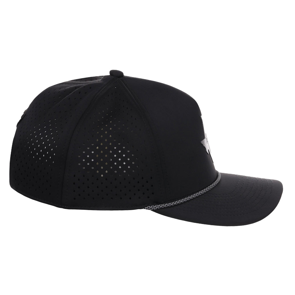 Local Crowns Texas Reflective 5 Panel Tech w/Rope - Black