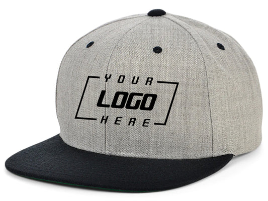 Flexfit Blank Snapback - Heather Grey/Black