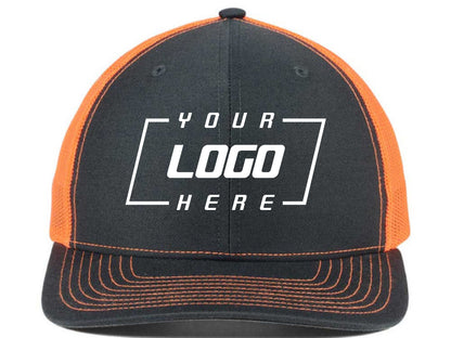 Richardson 112 Trucker Hat - Charcoal/Orange