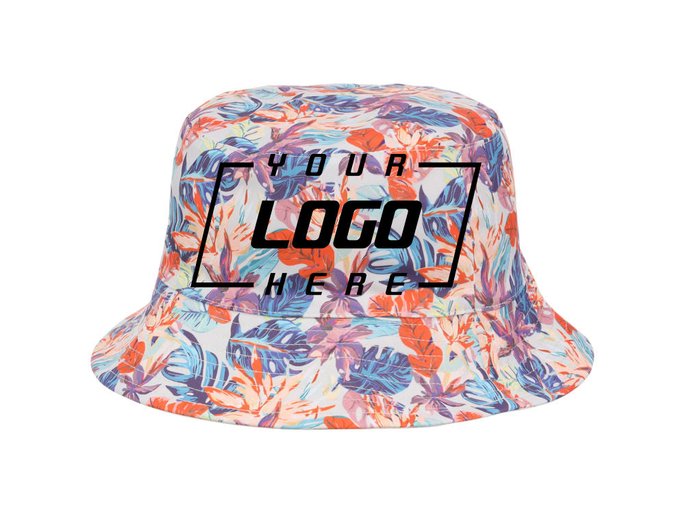 Crowns By Lids Tropical Bucket Hat - Ivory/Blue/Orange