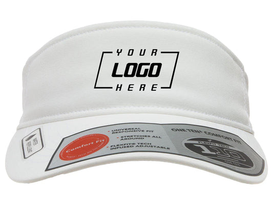 White Flexfit 8110 W/R Poly Dobby Span Visor