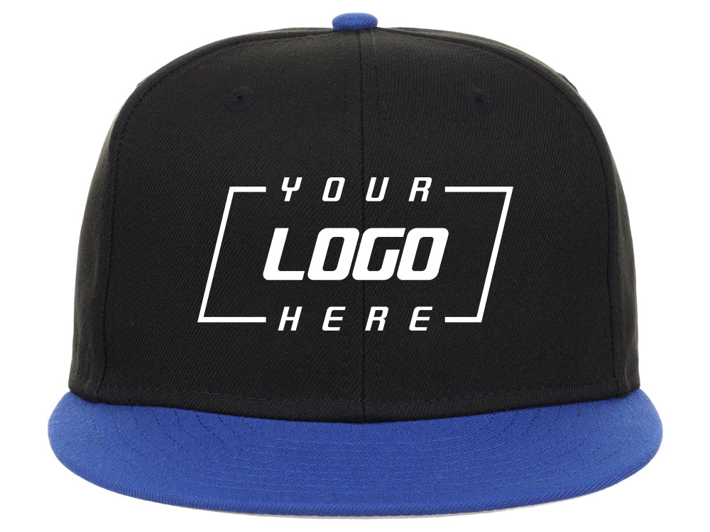 Crowns By Lids Full Court Fitted Cap - Black/Royal Blue