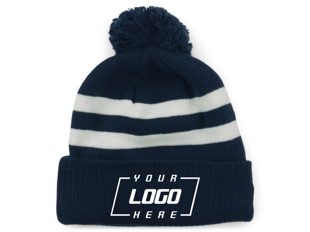 New Era Blank Pom Knit - Navy/White