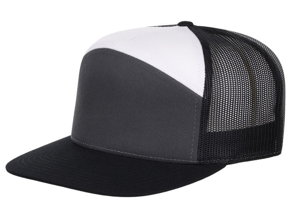 Richardson 168 7 Panel Trucker - Charcoal/Black/White