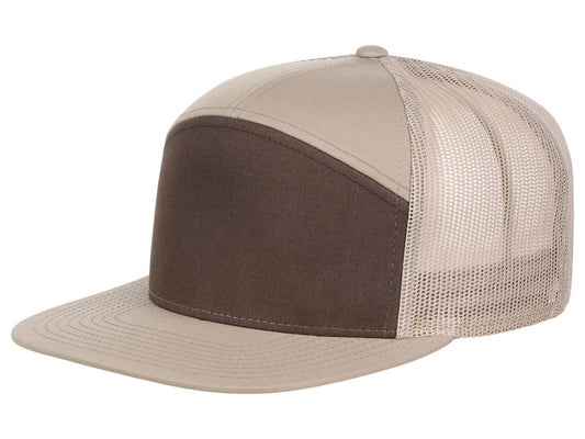 Richardson 168 7 Panel Trucker - Khaki/Brown