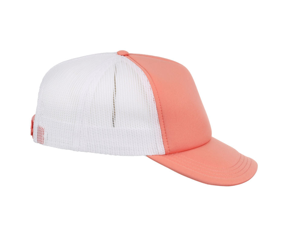 Crowns By Lids Screen Foam Trucker Cap - White/Peach Puff