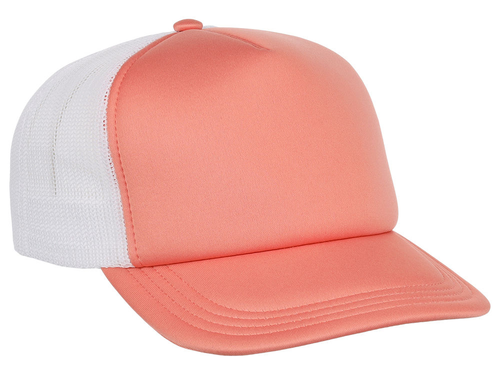 Crowns By Lids Screen Foam Trucker Cap - White/Peach Puff