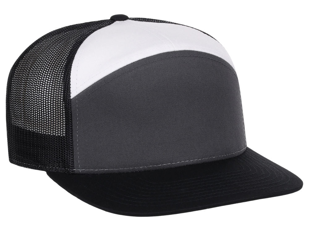 Richardson 168 7 Panel Trucker - Charcoal/Black/White