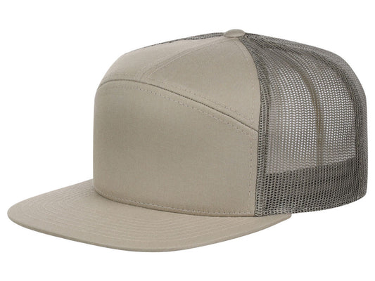 Richardson 168 7 Panel Trucker - Khaki/Light Green