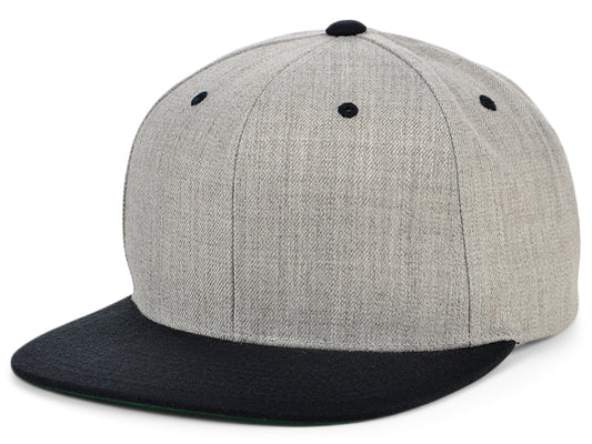 Flexfit Blank Snapback - Heather Grey/Black