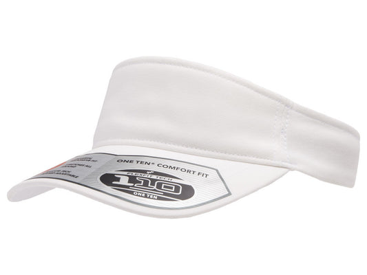 White Flexfit 8110 W/R Poly Dobby Span Visor