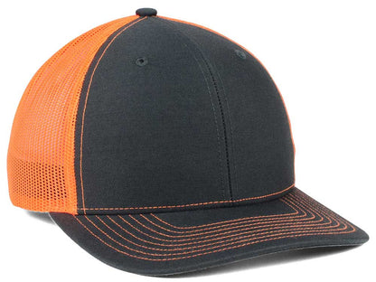 Richardson 112 Trucker Hat - Charcoal/Orange