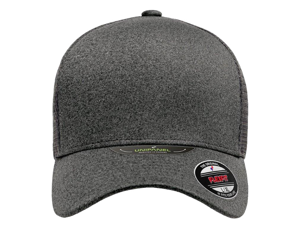Dark Gray Flexfit Unipanel Hat – Heather - Custom Lids Flex