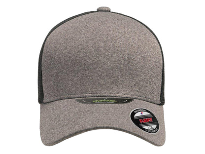 Gray/Black Flexfit Unipanel Heather Flex – Custom Hat Lids 