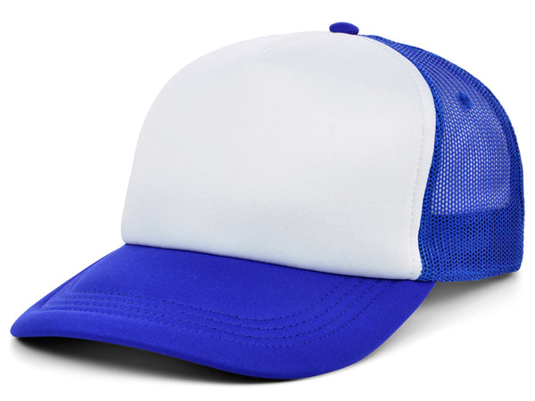Two Tone Trucker Hats - Royal Blue Blank Trucker Cap