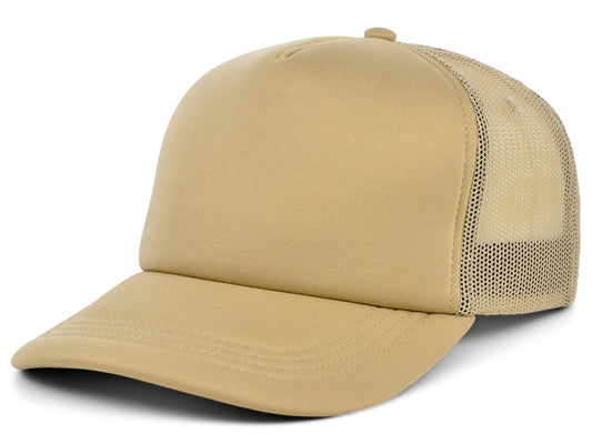 Crowns By Lids Screen Foam Trucker Cap - Tan/Tan