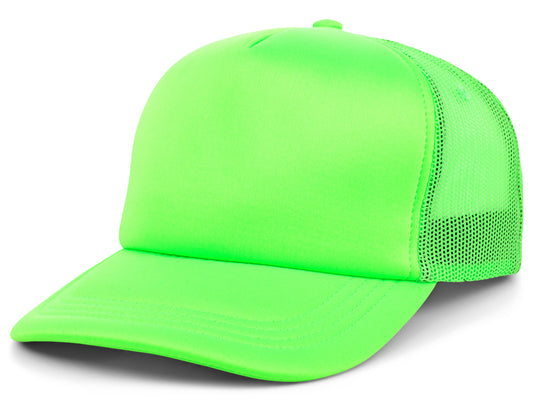 Crowns By Lids Screen Foam Trucker Cap - Neon Green/Neon Green