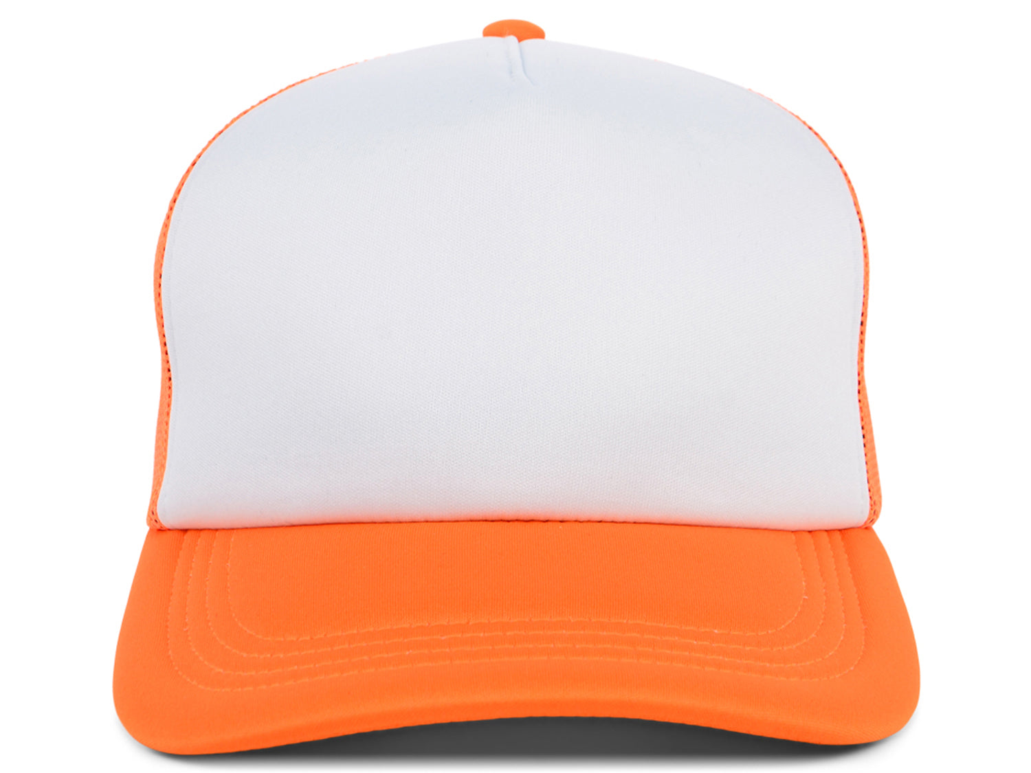 Two Tone Trucker Hats - Orange Blank Trucker Cap