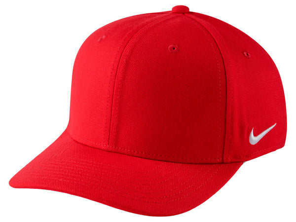 Nike Dri Fit Club Structured Swoosh Hat University Red White L XL