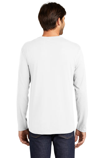 District Perfect Weight Long Sleeve Unisex Tee - Bright White